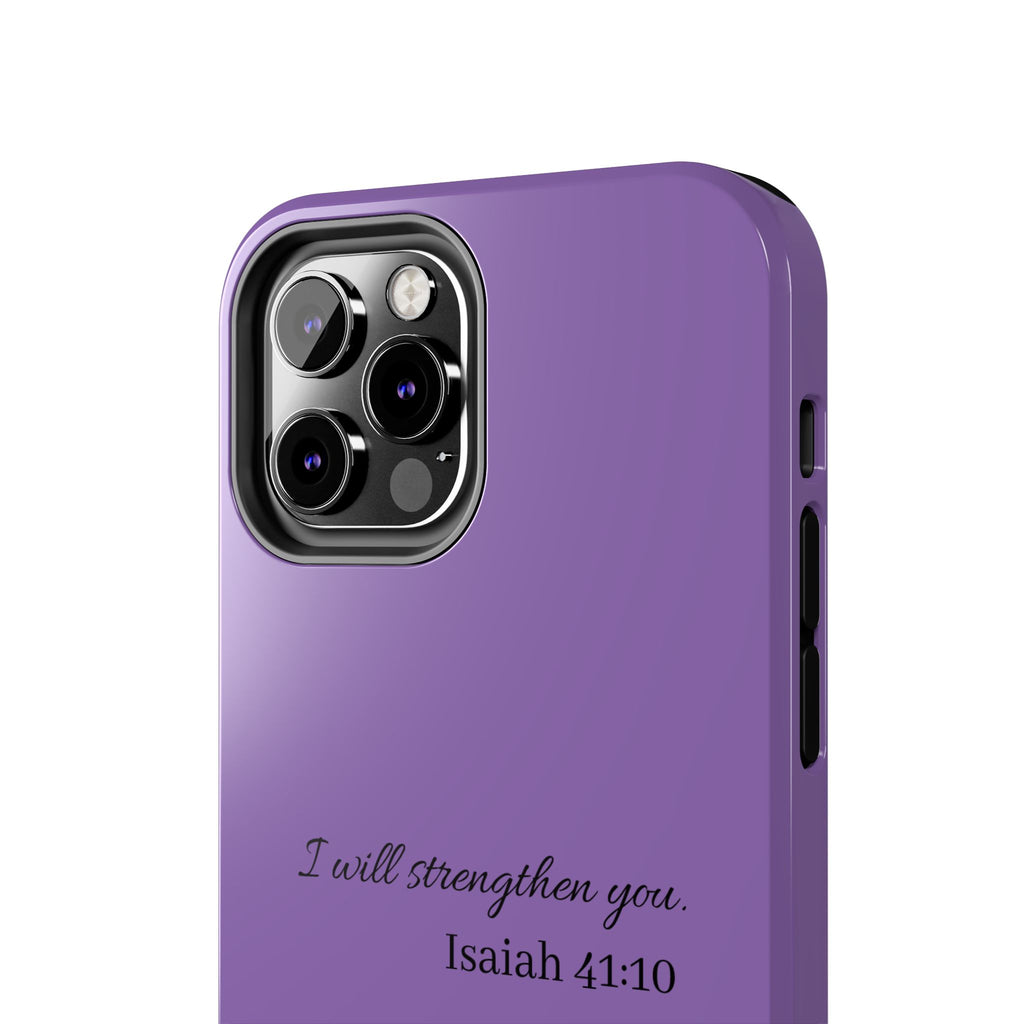 Isaiah 41:10 Purple Tough Phone Case — Inspirational Christian Phone Cover