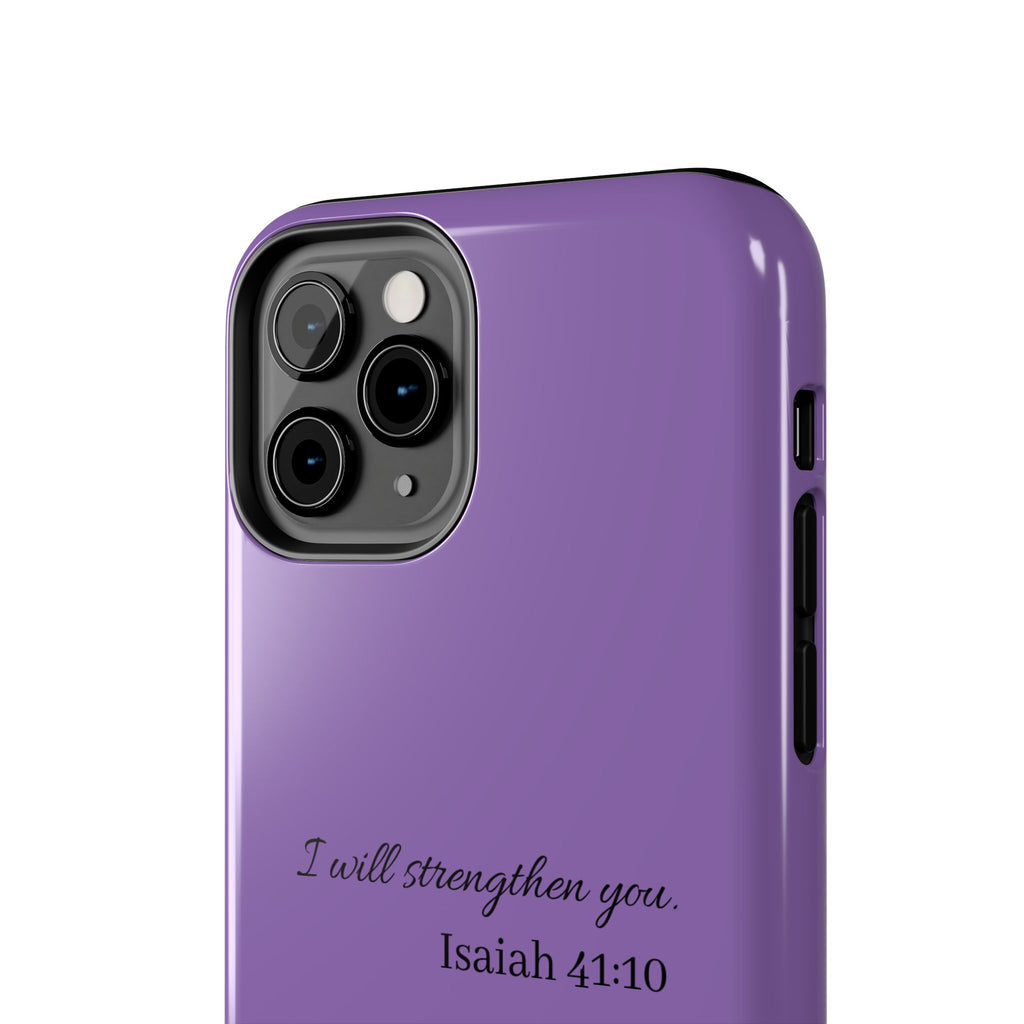 Isaiah 41:10 Purple Tough Phone Case — Inspirational Christian Phone Cover