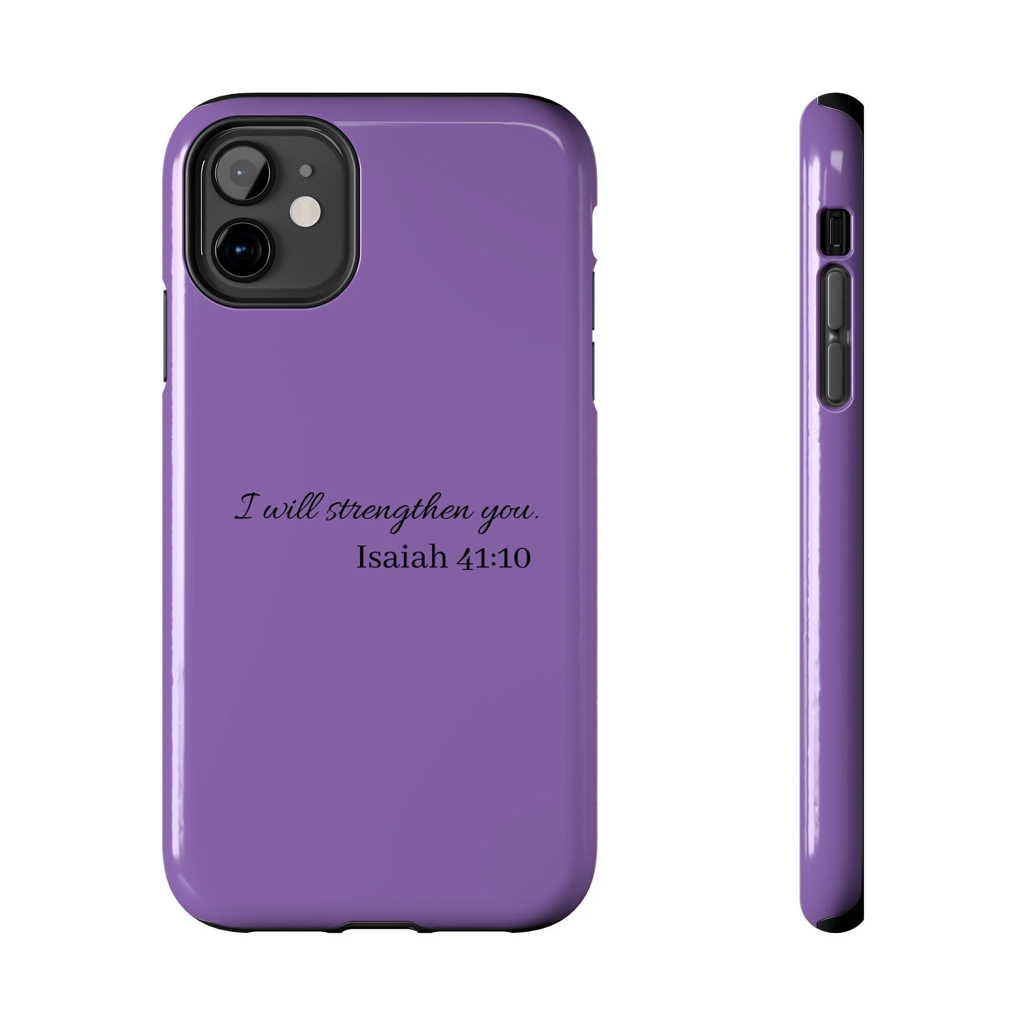 Isaiah 41:10 Purple Tough Phone Case — Inspirational Christian Phone Cover