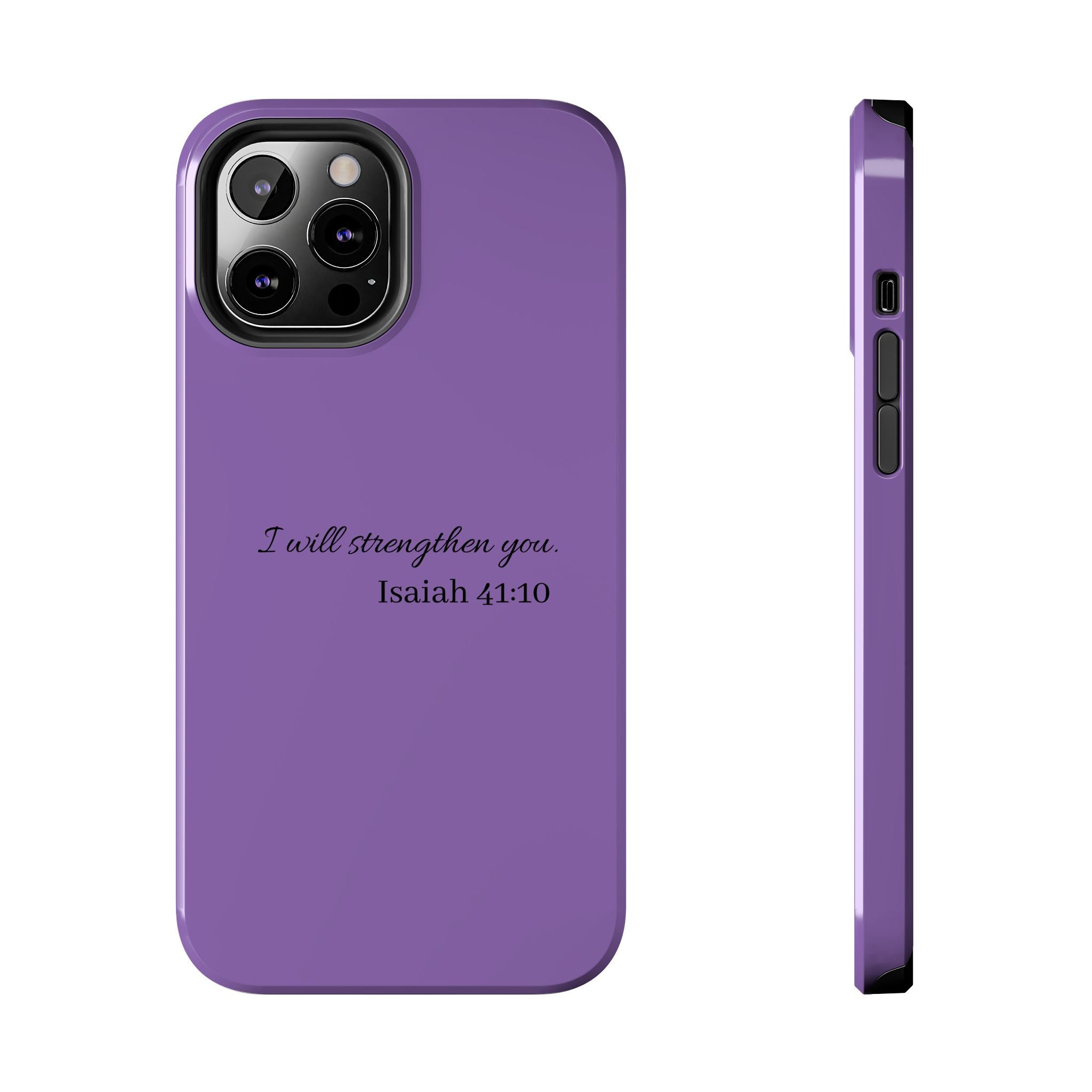 Isaiah 41:10 Purple Tough Phone Case — Inspirational Christian Phone Cover